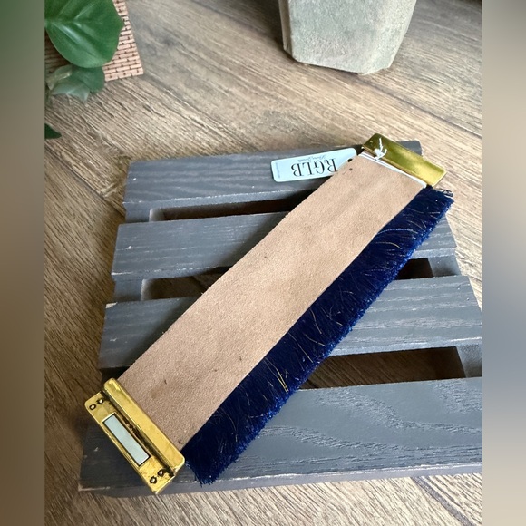 Laura Janelle RGLB Blue Leather Gemstone Cuff Bracelet 7" - NWT, Boho Bracelet - Picture 7 of 9